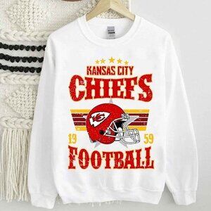 Kansas City Football Vintage Sweatshirt Retro NFL Crewneck Classic Chiefs Fan 05